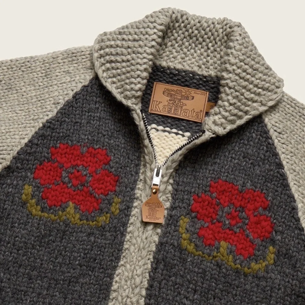 Howler Brothers - Skull + Begonias, Grateful Dead inspired Cardigan - Large/XL - Picture 3 of 14